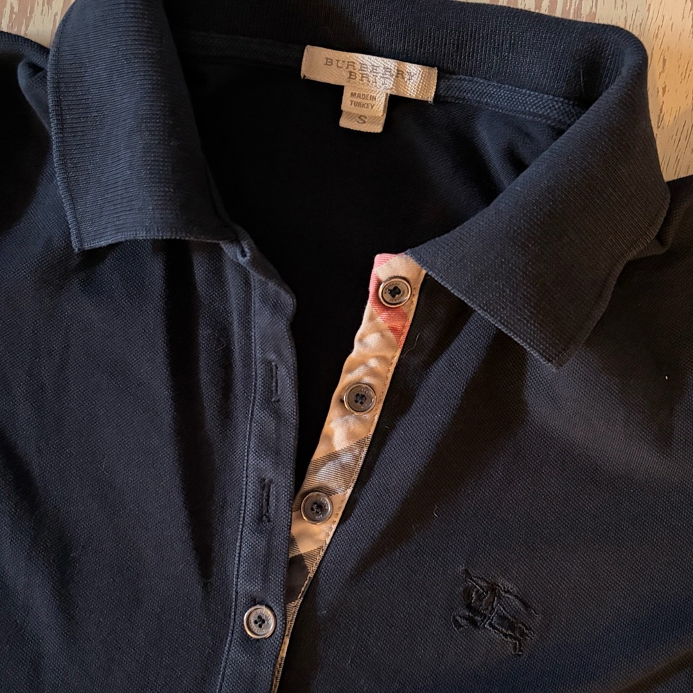 Burberry Brit Black Women's Polo Top - Cotton - Size Small